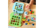 Formų atpažinimo žaidimas WOOPIE Montessori dinozaurų dėlionė-Žaislai, Stalo žaidimai, Įvairūs stalo žaidimai-e-vaikas