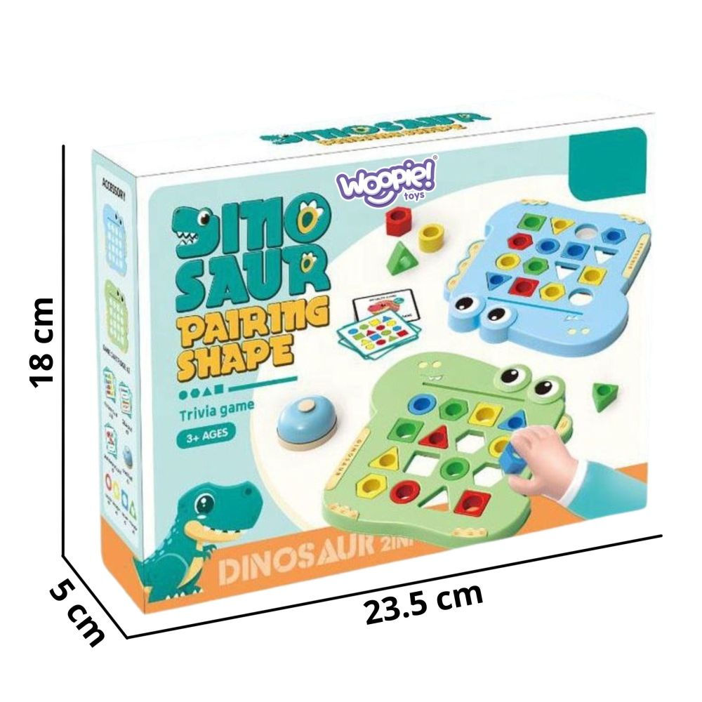 Formų atpažinimo žaidimas WOOPIE Montessori dinozaurų dėlionė-Žaislai, Stalo žaidimai, Įvairūs stalo žaidimai-e-vaikas