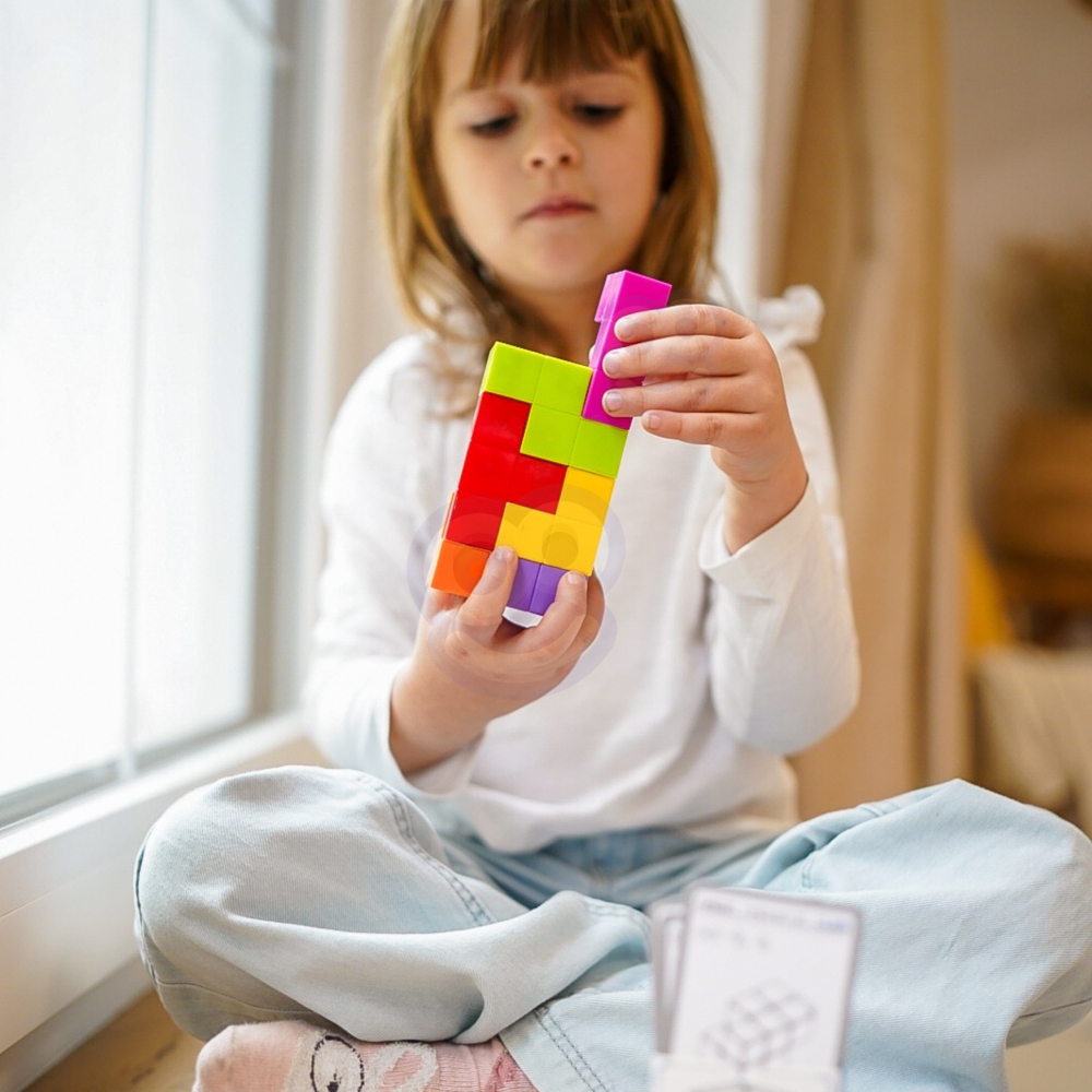 WOOPIE Tetris Cube Puzzle with Card Set