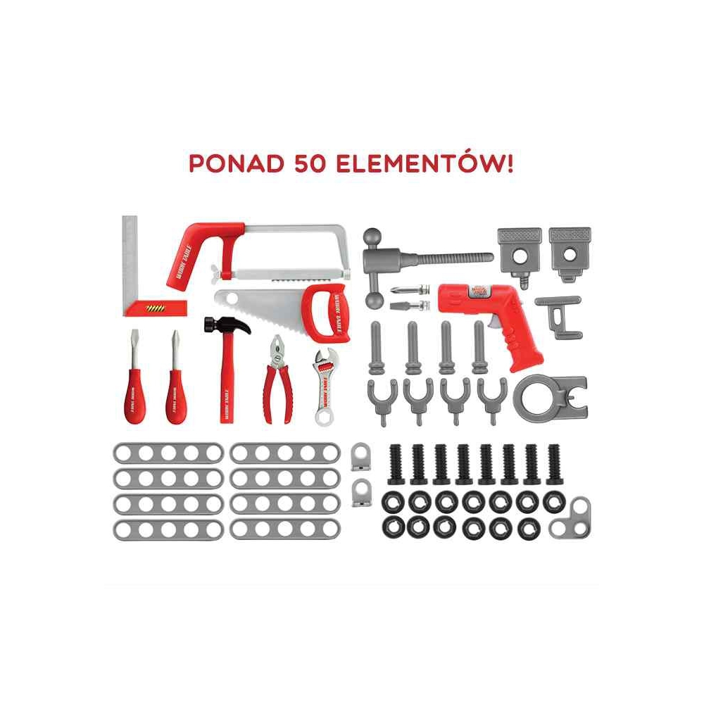 WOOPIE Large Workshop with Tools for Children DIY Set Drill Saw Hammer 50 pcs. 