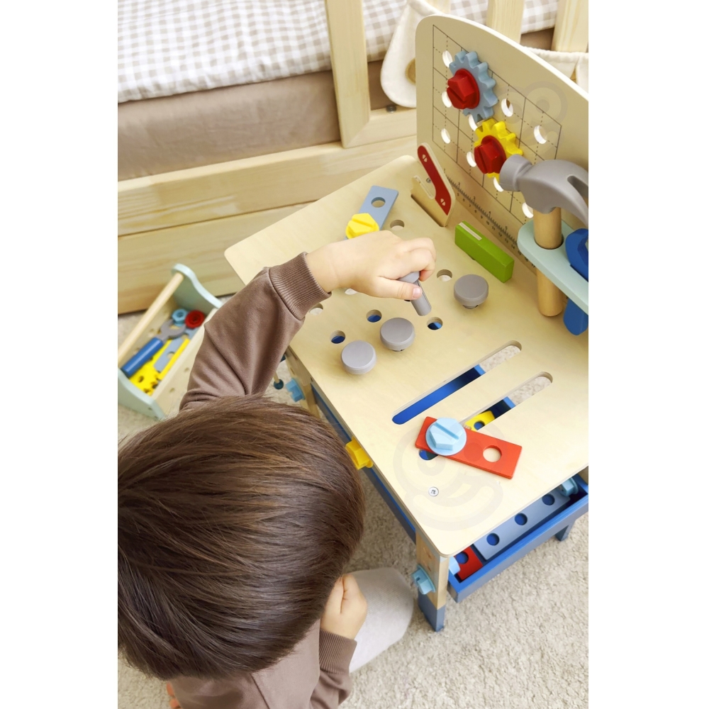Medinis dirbtuvių stalas TOOKY TOY-Žaislai, Profesijos, buities žaislai, Meistro žaislai-e-vaikas