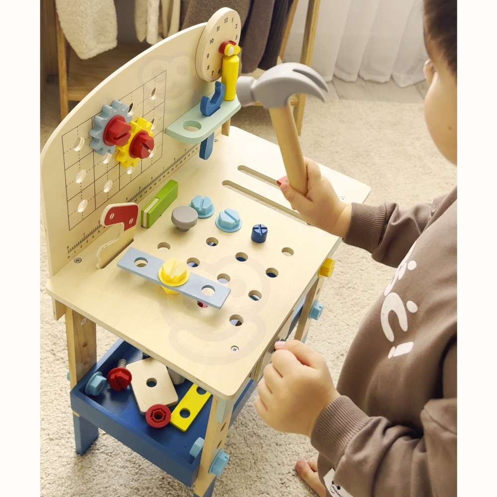 Medinis dirbtuvių stalas TOOKY TOY-Žaislai, Profesijos, buities žaislai, Meistro žaislai-e-vaikas