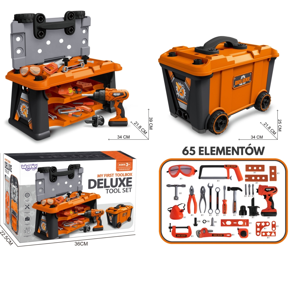 WOOPIE Mobile Tool Box Workshop 2 in 1 65 pcs.