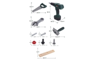 WOOPIE Large Backpack with Tools for Children DIY Set Screwdriver and Drill 15 pcs.					