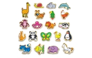 VIGA Wooden Magnets Animals set of 20 pieces