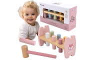Viga PolarB Wooden Punching Toy with Hammer Fox Montessori