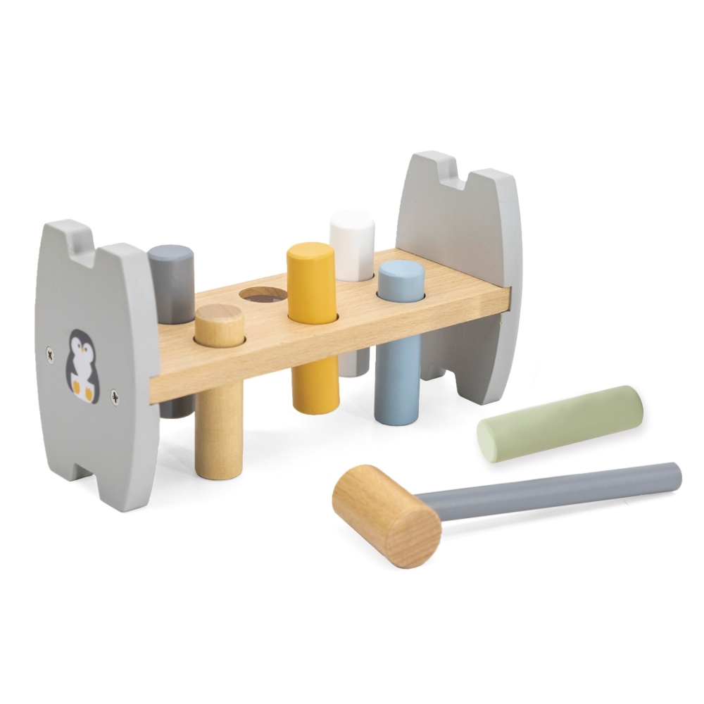 Viga PolarB Wooden Penguin Montessori Hammer Punch