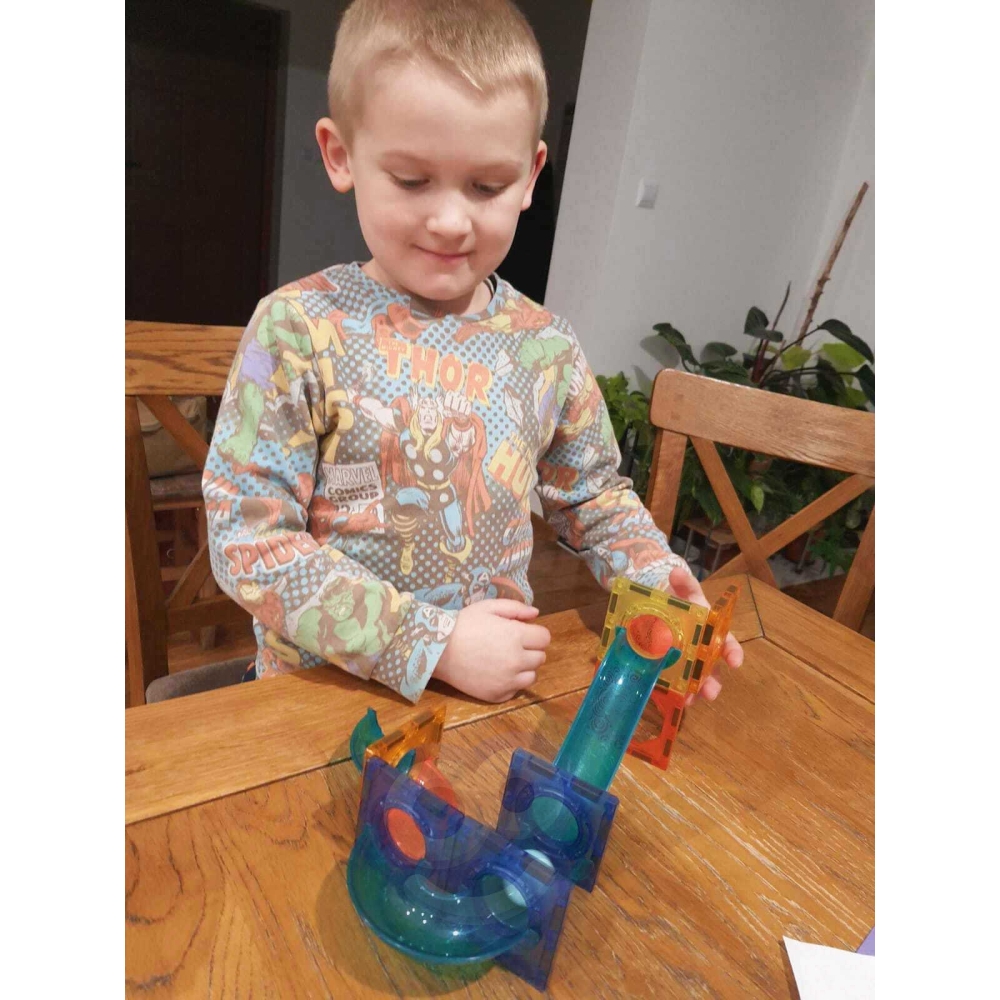 Magnetinis konstruktorius WOOPIE - Šviesos kamuoliukų takelis, 49 el.