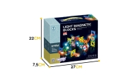WOOPIE Klocki Magnetyczne Tor Kulkowy Świetlny 49 el.