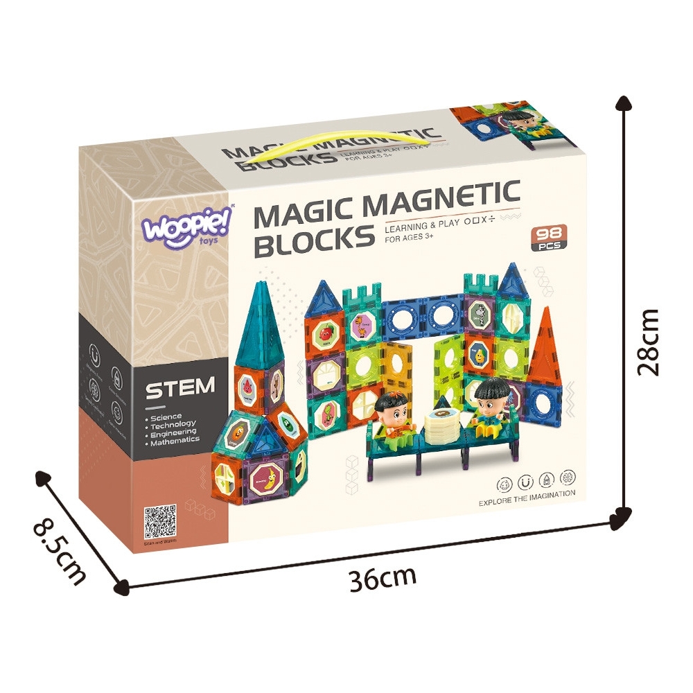 Magnetinis konstruktorius Pilies blokai WOOPIE 98 el.