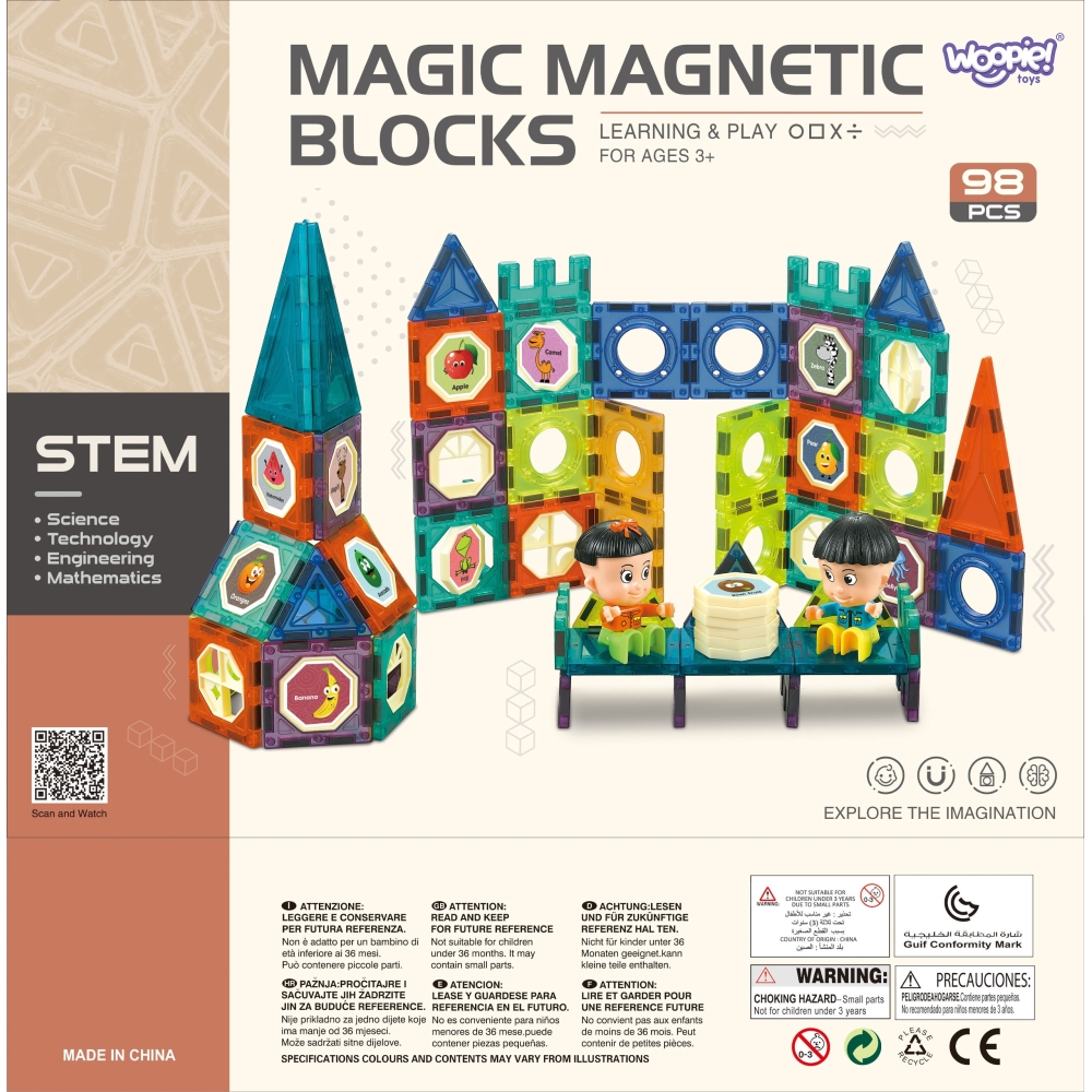 Magnetinis konstruktorius Pilies blokai WOOPIE 98 el.