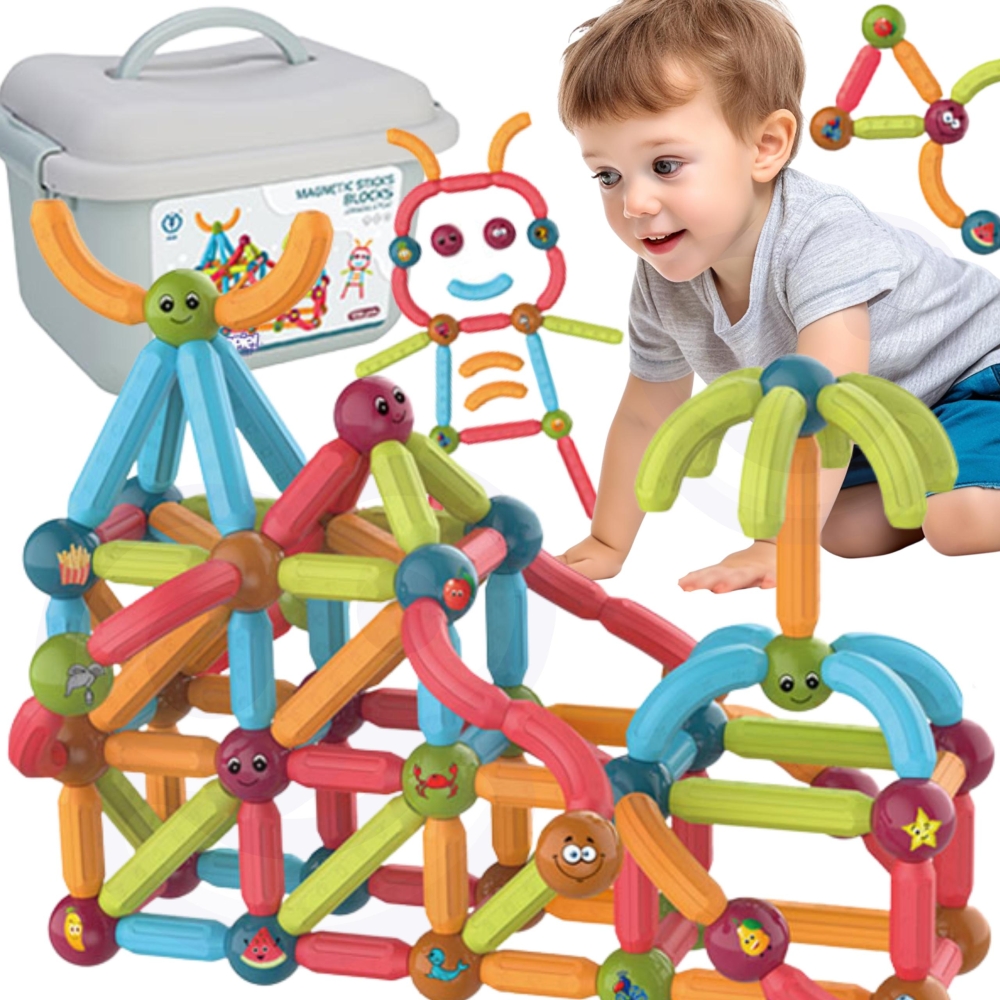 Magnetinis konstruktorius WOOPIE 128 el.-Žaislai, Konstruktoriai, Magnetiniai konstruktoriai-e-vaikas