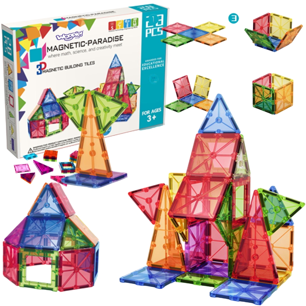 Magnetinis konstruktorius WOOPIE 3D Montessori, 28 el.-Žaislai, Konstruktoriai, Magnetiniai konstruktoriai-e-vaikas