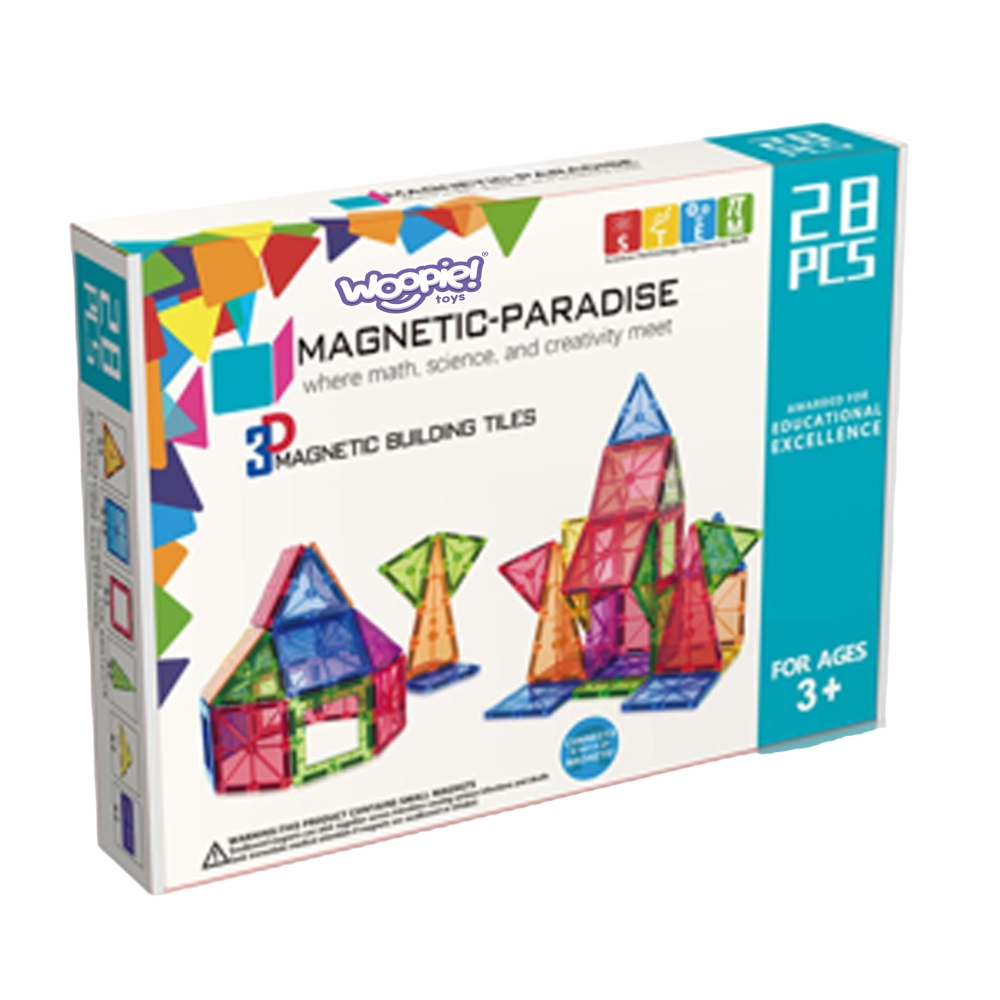 Magnetinis konstruktorius WOOPIE 3D Montessori, 28 el.-Žaislai, Konstruktoriai, Magnetiniai konstruktoriai-e-vaikas