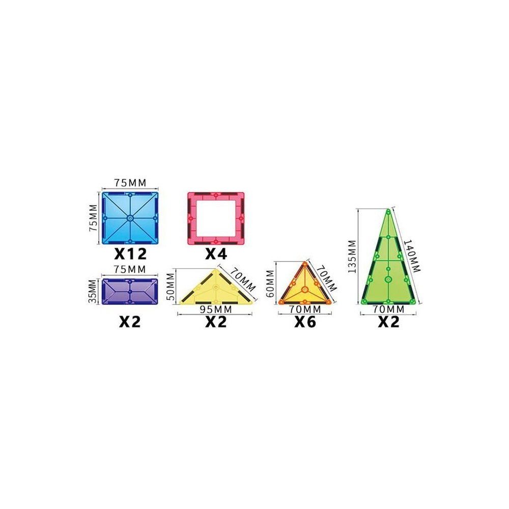 Magnetinis konstruktorius WOOPIE 3D Montessori, 28 el.-Žaislai, Konstruktoriai, Magnetiniai konstruktoriai-e-vaikas