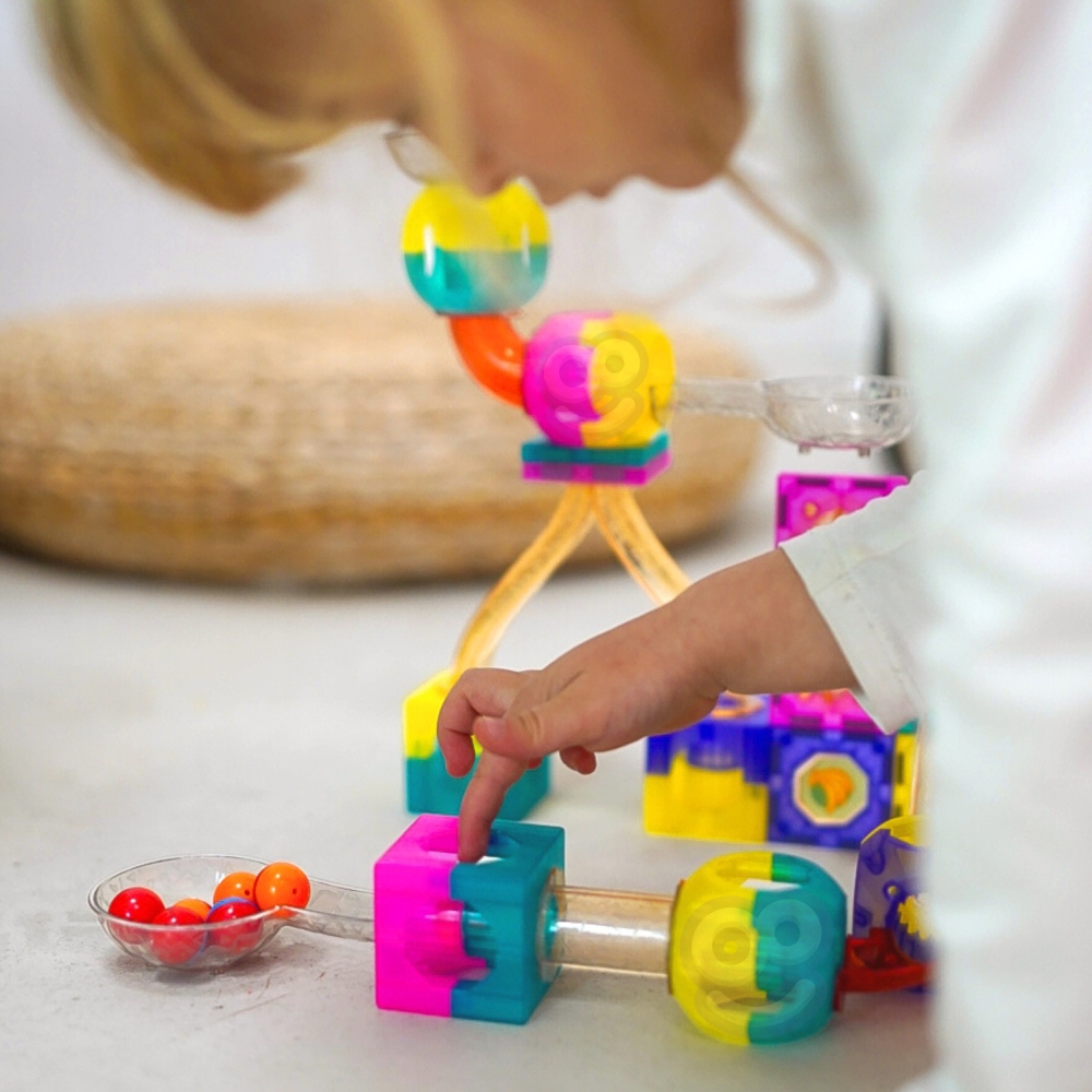 Magnetinis konstruktorius WOOPIE su rutuliukų takeliu, 89 el.-Žaislai, Konstruktoriai, Magnetiniai konstruktoriai-e-vaikas