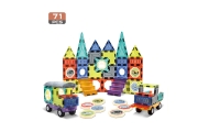 Magnetinis konstruktorius WOOPIE 3D rinkinys Pilis ir transporto priemonės, 71 el.