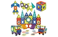 Magnetinis konstruktorius WOOPIE 3D rinkinys Pilis ir transporto priemonės, 71 el.