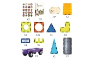 Magnetinis konstruktorius WOOPIE 3D rinkinys Pilis ir transporto priemonės, 71 el.
