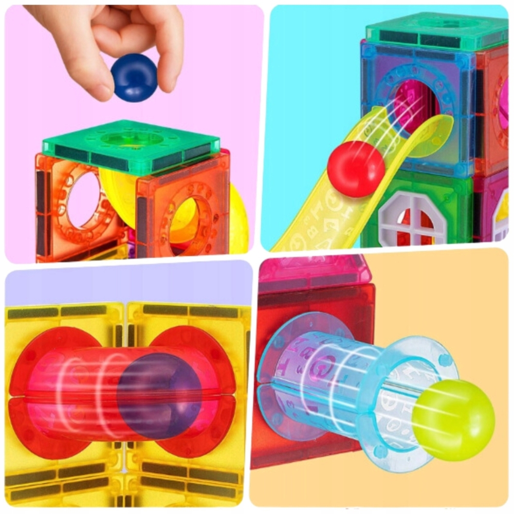 Magnetinis konstruktorius WOOPIE 3D Kamuoliukų trasa, 42 el.-Žaislai, Konstruktoriai, Magnetiniai konstruktoriai-e-vaikas