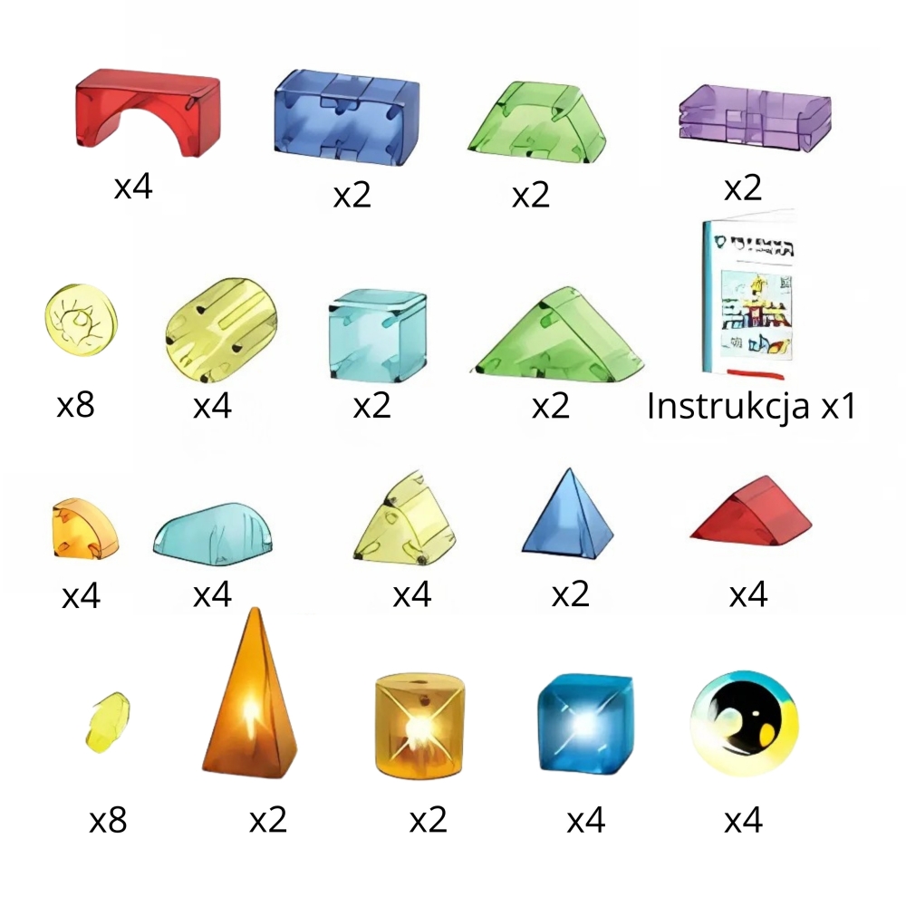 Magnetinis konstruktorius WO 3D kubelių rinkinys, 63 el.-Žaislai, Konstruktoriai, Magnetiniai konstruktoriai-e-vaikas