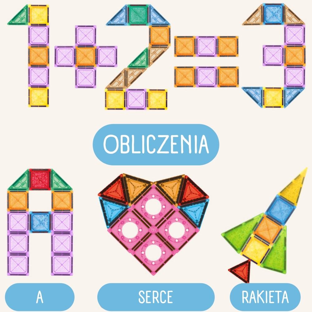 Magnetinis konstruktorius WOOPIE 3D Pilis ir transporto priemonės, 110 el.