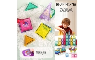 WOOPIE Magnetic Construction Blocks 3D Educational Set Castle Vehicles 110 pcs.