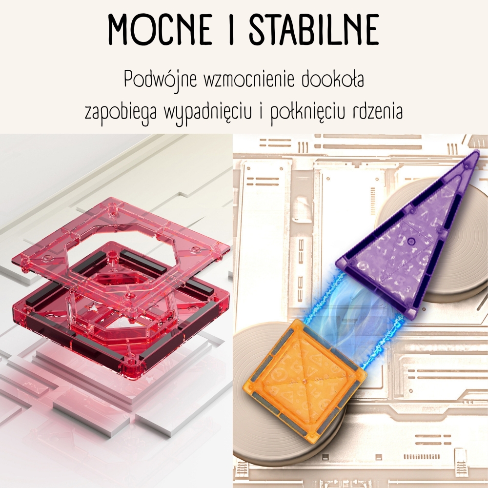Magnetinis konstruktorius WOOPIE 3D Pilis ir transporto priemonės, 110 el.