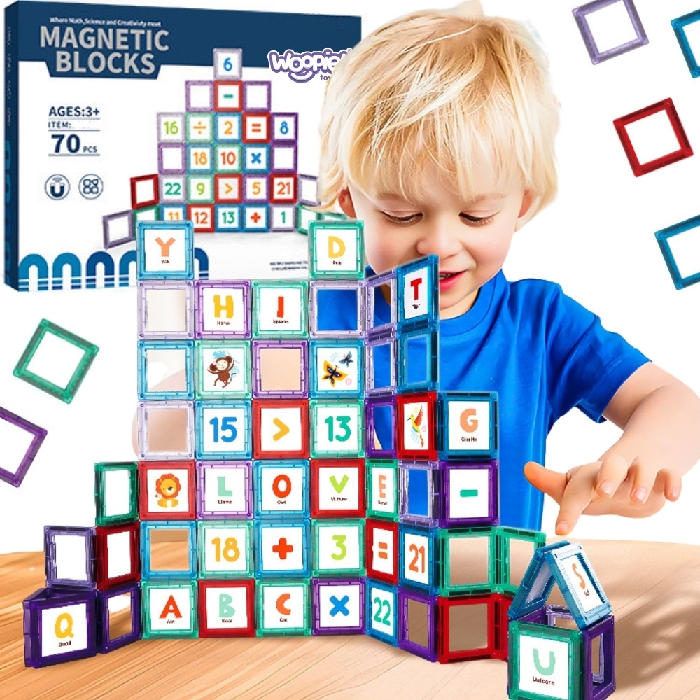 Magnetinis konstruktorius WOOPIE skaičių mokymuisi, 70 dalių