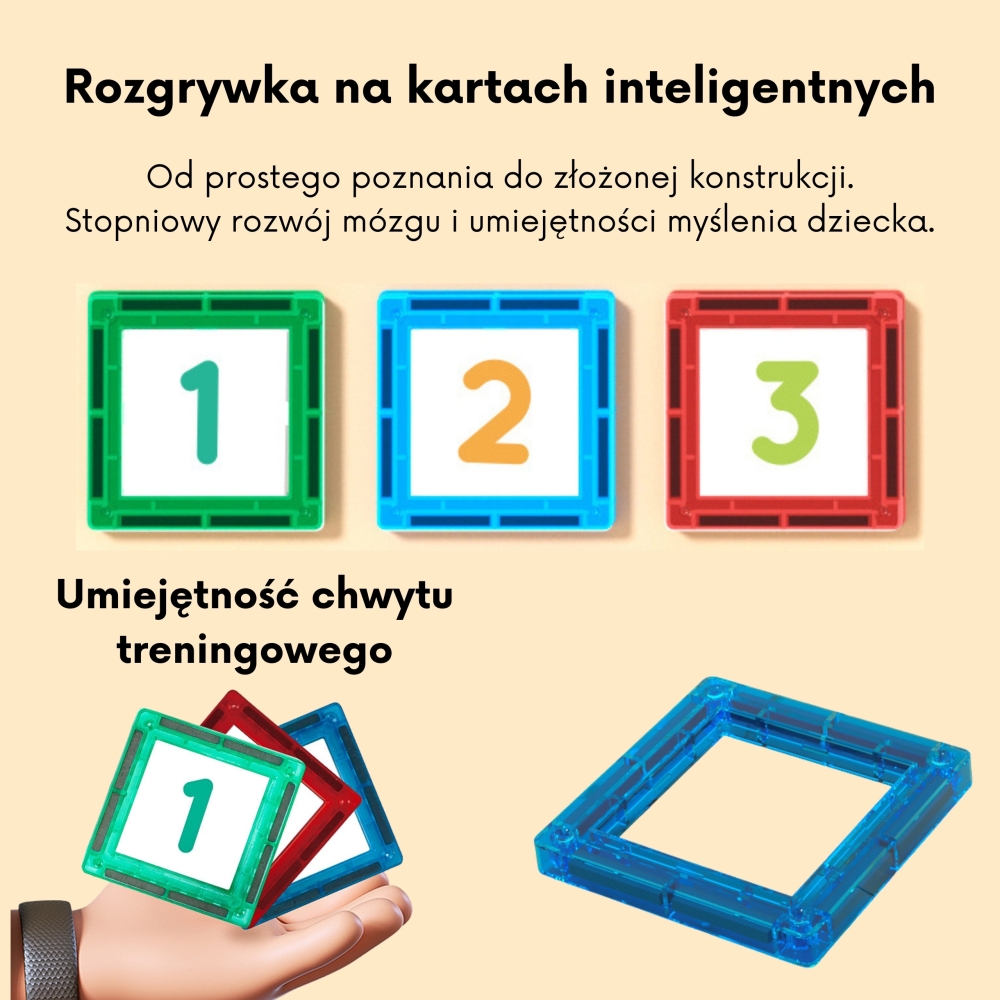 Magnetinis konstruktorius WOOPIE skaičių mokymuisi, 70 dalių