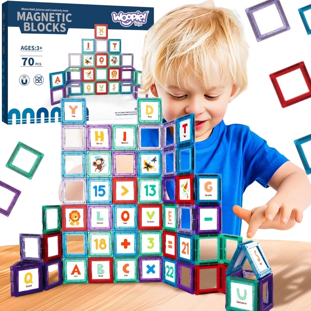 Magnetinis konstruktorius WOOPIE raidžių mokymuisi, 70 el.