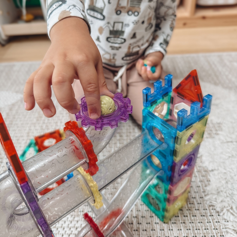 Magnetinis konstruktorius WOOPIE 3D kamuoliukų trasa, 126 el.-Žaislai, Konstruktoriai, Magnetiniai konstruktoriai-e-vaikas