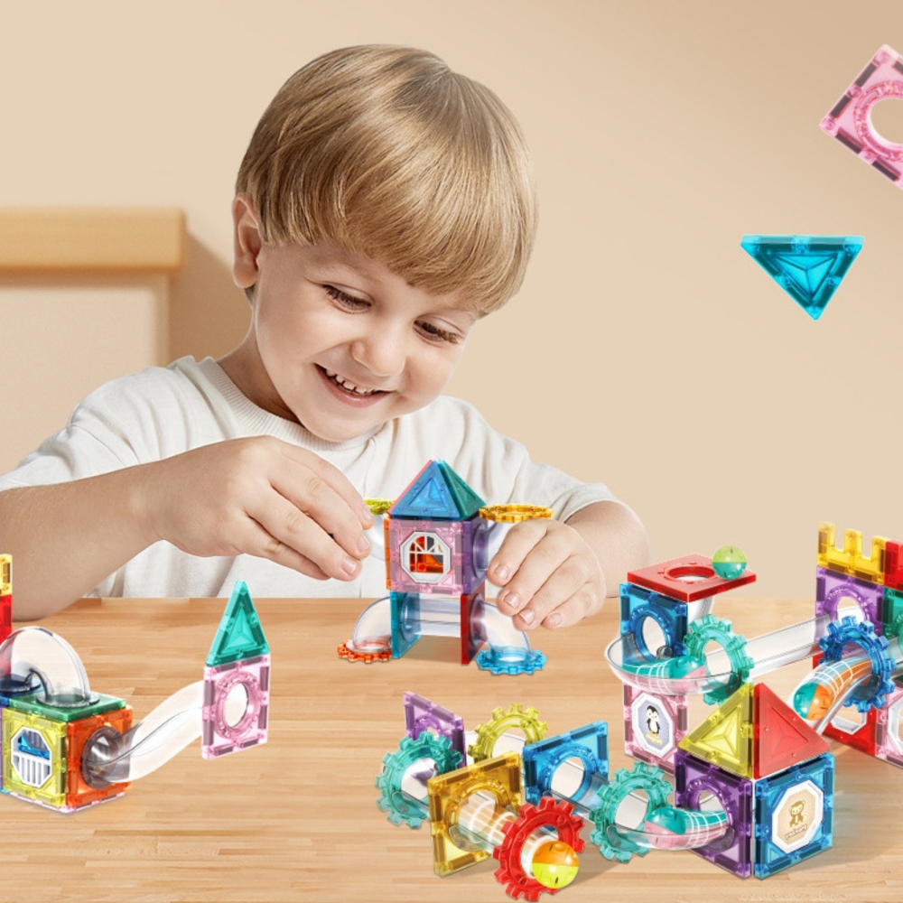Magnetinis konstruktorius WOOPIE 3D kamuoliukų trasa, 126 el.-Žaislai, Konstruktoriai, Magnetiniai konstruktoriai-e-vaikas