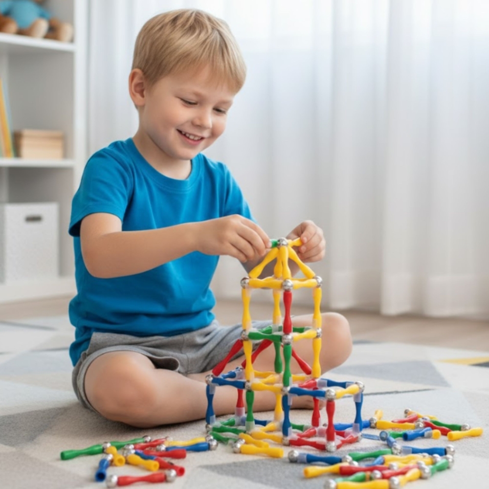 Magnetinis konstruktorius WOOPIE 3D blokai 128 el. XXL