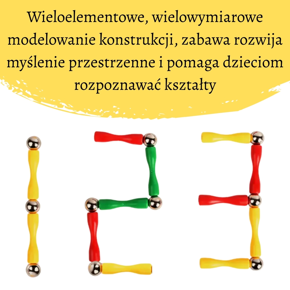Magnetinis konstruktorius WOOPIE 3D blokai 128 el. XXL