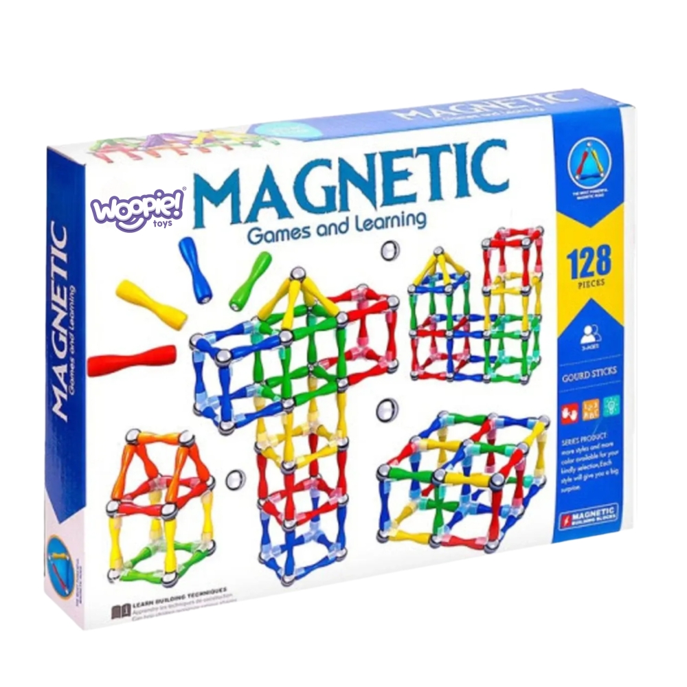 Magnetinis konstruktorius WOOPIE 3D blokai 128 el. XXL