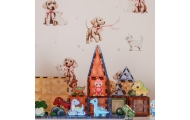 Magnetinis šviečiantis konstruktorius WOOPIE 3D Dinozaurų parkas 124el.