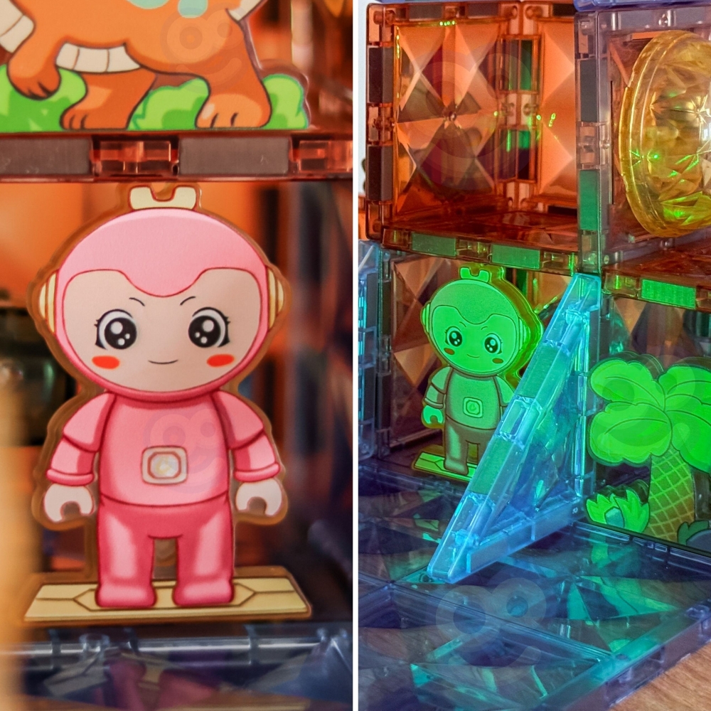 Magnetinis šviečiantis konstruktorius WOOPIE 3D Dinozaurų parkas 124el.