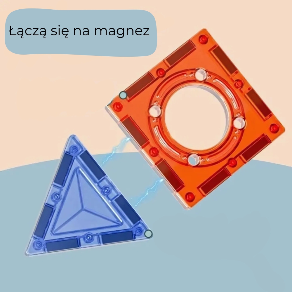 Magnetinis konstruktorius WOOPIE 3D edukacinis kamuoliukų kelio rinkinys 113 el.