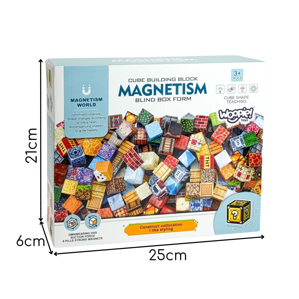 Magnetinis konstruktorius WOOPIE 3D kubelių mokomasis rinkinys, 63 el.