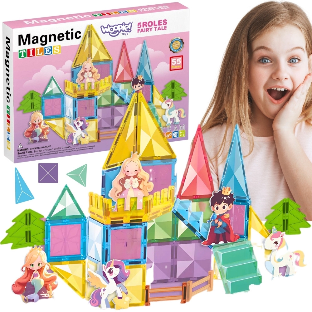 Magnetinis 3D konstruktorius WOOPIE Edukacinis pasakų pilies rinkinys 55el.