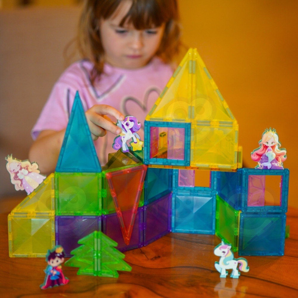 Magnetinis 3D konstruktorius WOOPIE Edukacinis pasakų pilies rinkinys 55el.