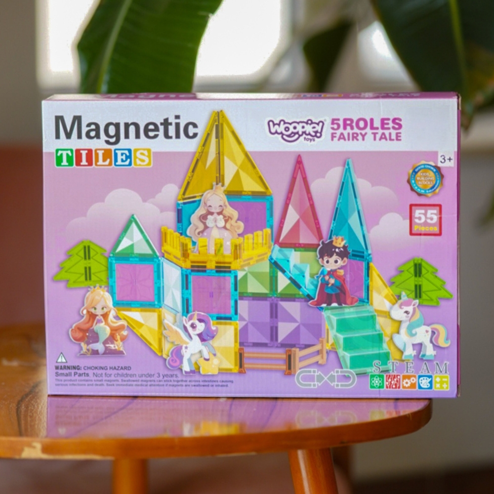 Magnetinis 3D konstruktorius WOOPIE Edukacinis pasakų pilies rinkinys 55el.