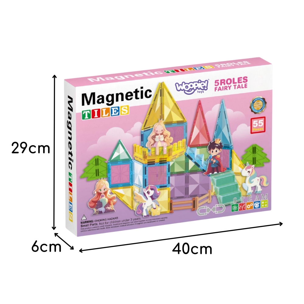 Magnetinis 3D konstruktorius WOOPIE Edukacinis pasakų pilies rinkinys 55el.
