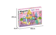 WOOPIE Klocki Magnetyczne Konstrukcyjne 3D Zestaw Edukacyjny Bajkowy Zamek 55el.