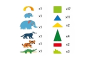 WOOPIE Magnetic Construction Blocks 3D Educational Set Jungle Animals 45pcs.