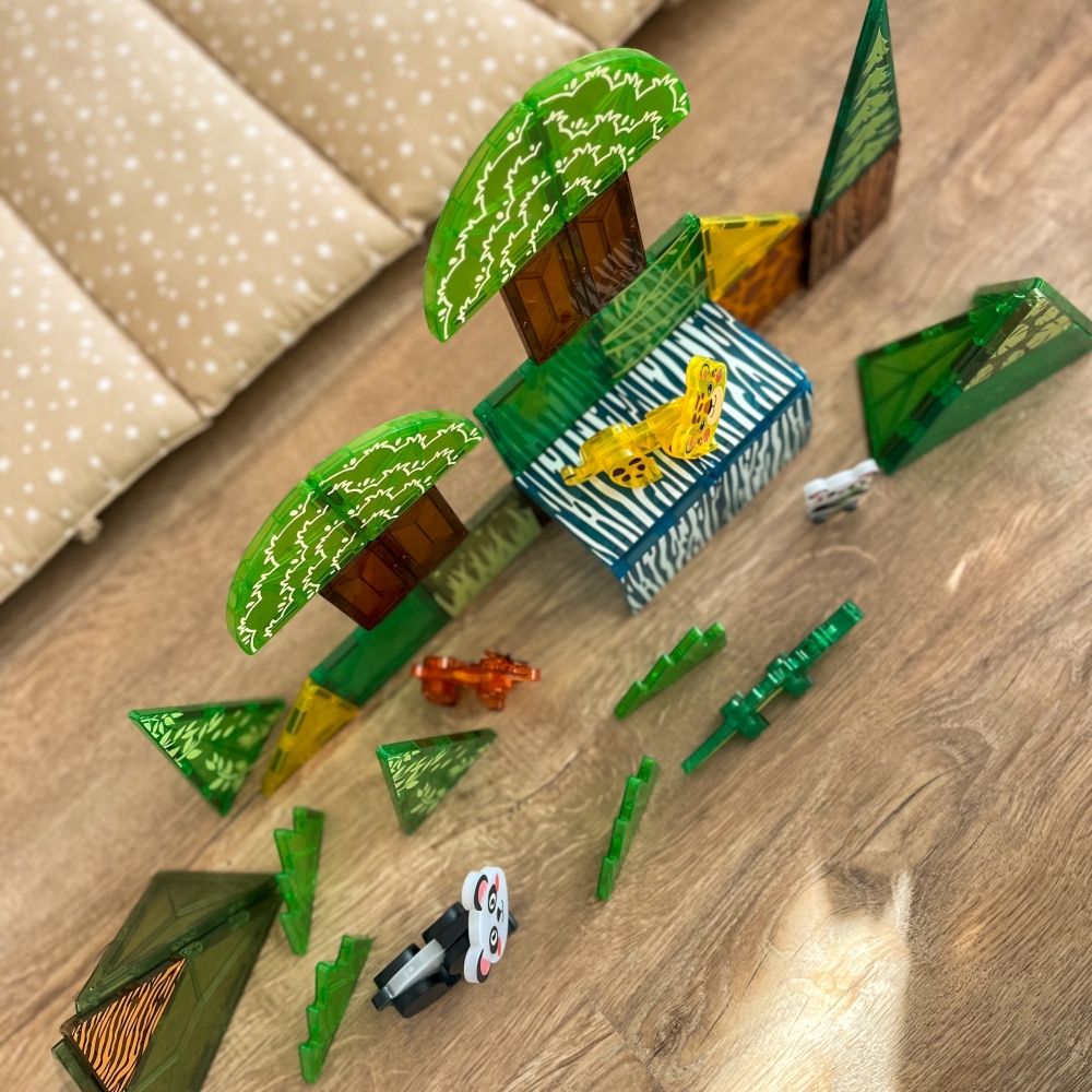 Magnetinis 3D konstruktorius WOOPIE Rare Animals edukacinis rinkinys 45el.