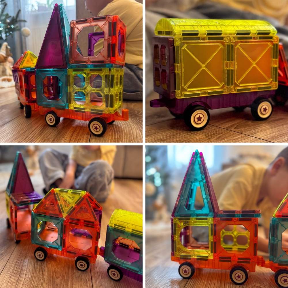 Magnetinis konstruktorius WOOPIE 3D Traukinys, 71 el.-Žaislai, Konstruktoriai, Magnetiniai konstruktoriai-e-vaikas