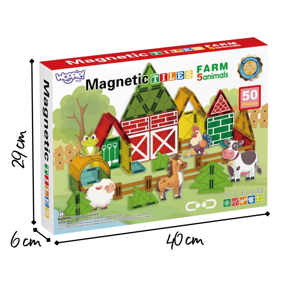 Magnetinis konstruktorius WOOPIE 7,5 cm Ūkis 30 el.-Žaislai, Konstruktoriai, Magnetiniai konstruktoriai-e-vaikas