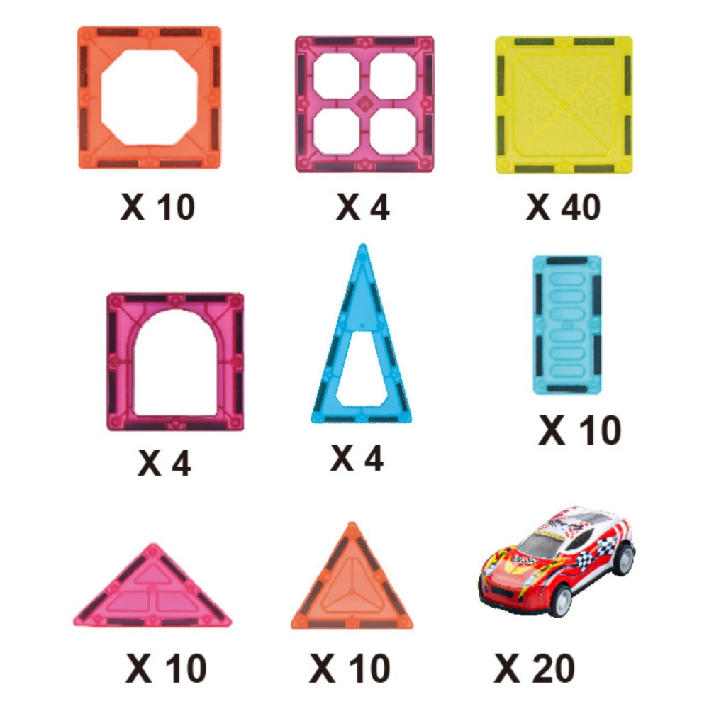 Magnetinis konstruktorius WOOPIE 7,5 cm Parking, 112 el.-Žaislai, Konstruktoriai, Magnetiniai konstruktoriai-e-vaikas